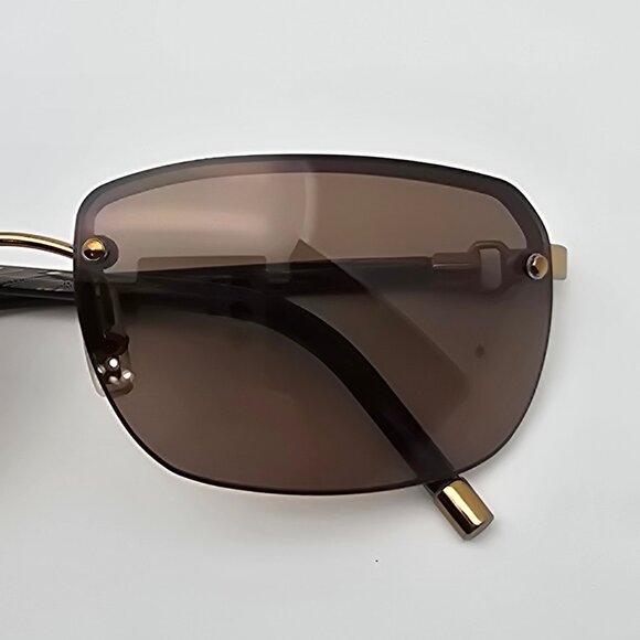 Coach Bleecker S322 Brown Gold Frame Brown Gradient Lens Semi Rimless Sunglasses main image 5